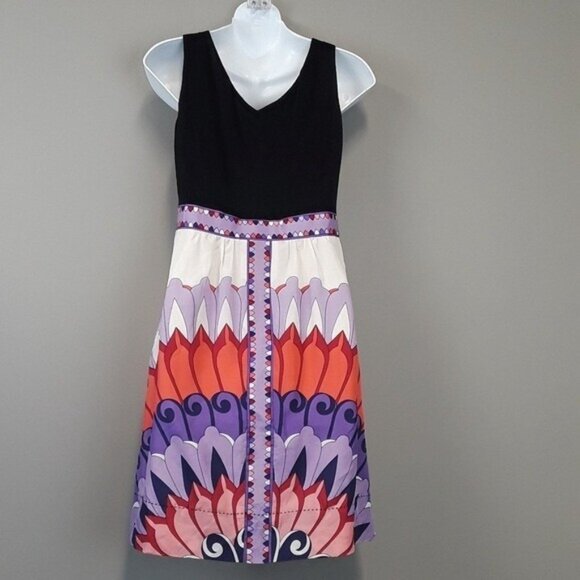Phoebe Couture Womens Silk Blend Dress Size 4 Abstract Art Sleeveless Casual - Picture 3 of 7